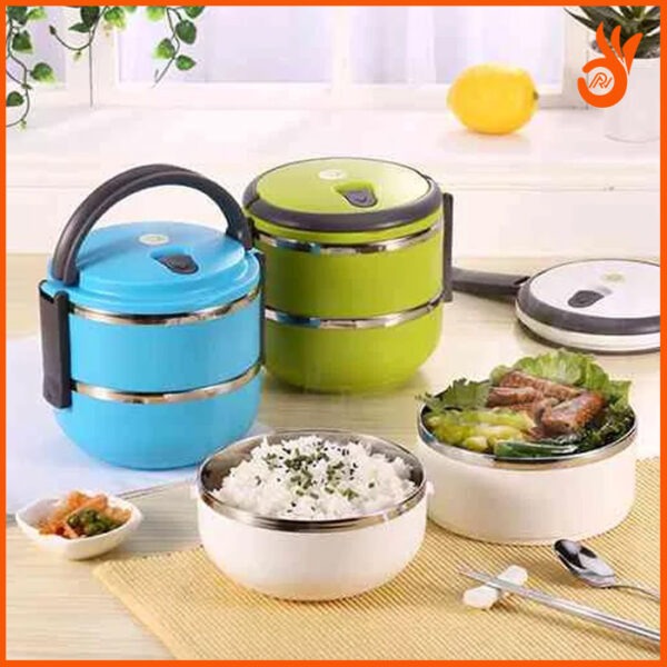 2 Layer Lunch Box Stainless Steel | Reno Deals - Image 3