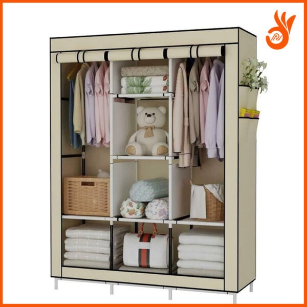 3 Door Foldable Storage Wardrobe – Durable & Portable - Image 2