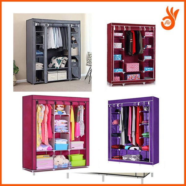3 Door Foldable Storage Wardrobe – Durable & Portable - Image 3
