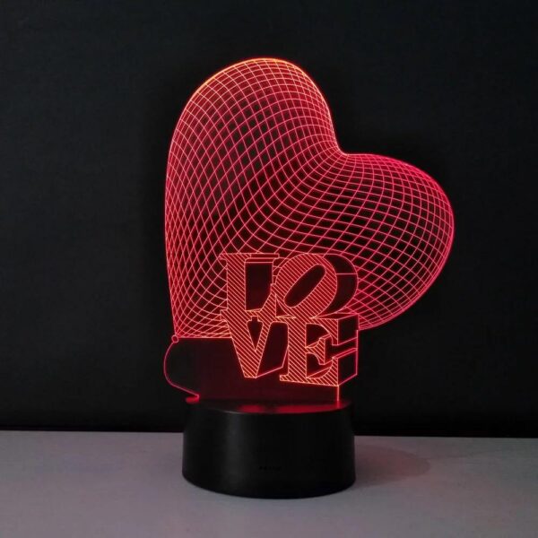 I Love You 3D Led light (3 Colours) - Image 2
